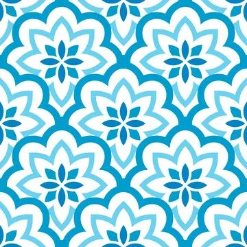 Pattern flowers seamless blue colors Stock-Illustration