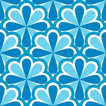 Pattern flowers seamless blue colors Stock-Illustration