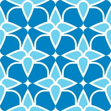 Pattern flowers seamless blue colors Stock Illustration