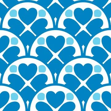 Pattern flowers seamless blue colors Stock Illustration