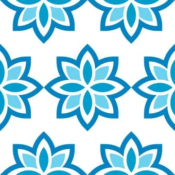 Pattern flowers seamless blue colors Stock Illustration