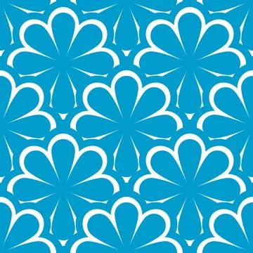 Pattern flowers seamless blue colors Stock Illustration