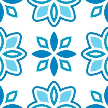 Pattern flowers seamless blue colors Stock-Illustration