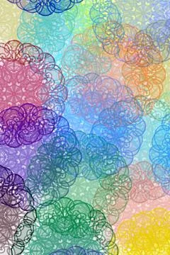 Pattern with flowers spirographical flowers in bride pastel colours on whi... Foto stock