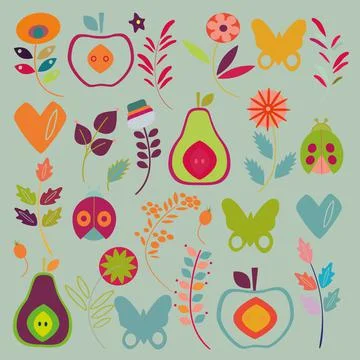 Pattern of flowers. Vintage style. Stock Illustration