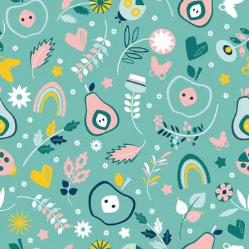 Pattern of flowers. Vintage style. Stock Illustration