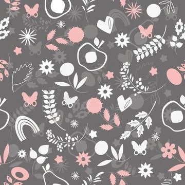 Pattern of flowers. Vintage style. Stock Illustration