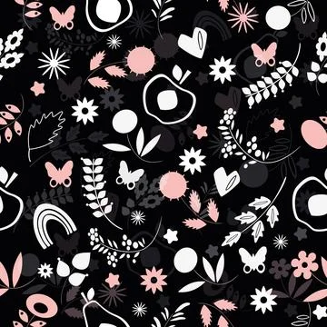Pattern of flowers. Vintage style. Stock Illustration