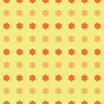 Pattern with flowers on a yellow background. Orange petals of flower heads Stock Illustration