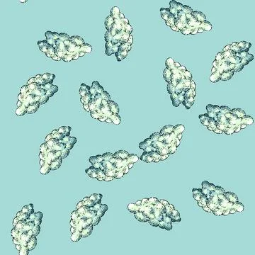 Pattern fluffy cloud sketch hand drawn 库存插图