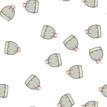 Pattern flute winter hat knit cartoon vector 库存插图