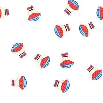 Pattern fly hot air balloon cartoon vector Stockillustratie