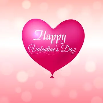 Pattern with flying balloon hearts on pink background. Vector. Stock Illustration