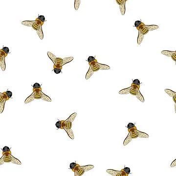 Pattern Flying bee bringing nature and summer concepts 스톡 일러스트