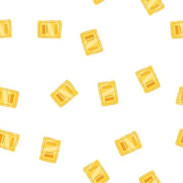 Pattern flying gold bar cartoon vector Stock Illustration