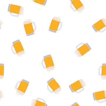 Pattern foam beer cup cartoon vector 库存插图