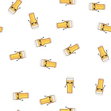 Pattern foam beer mug character cartoon vector Stock Illustration