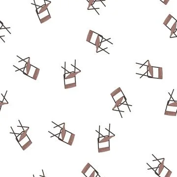 Pattern foldable folding chair cartoon vector Illustrazione stock