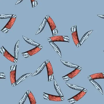 Pattern folding pocket knife sketch hand drawn Stock Illustration