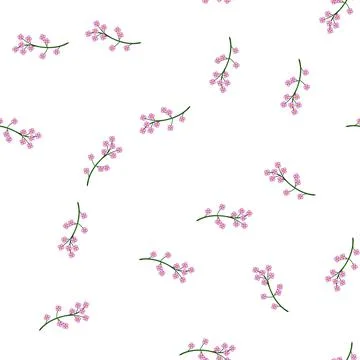 Pattern foliage flower branch cartoon vector Illustrazione stock