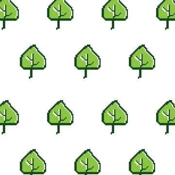 Pattern folliage pixel art design background Stock Illustration