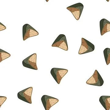 Pattern food bamboo steamer cartoon vector Stock Illustration