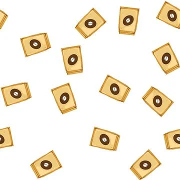 Pattern food coffee packaging cartoon vector Stock Illustration