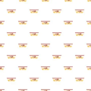 Pattern of food containers holding small meat portions Illustrazione stock