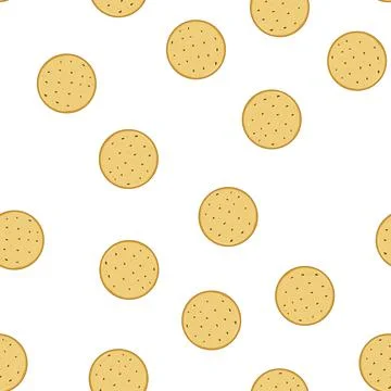 Pattern food cracker biscuit cartoon vector Stock Illustration