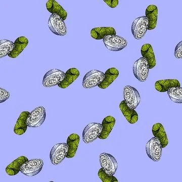 Pattern food dolma sketch hand drawn Stock Illustration