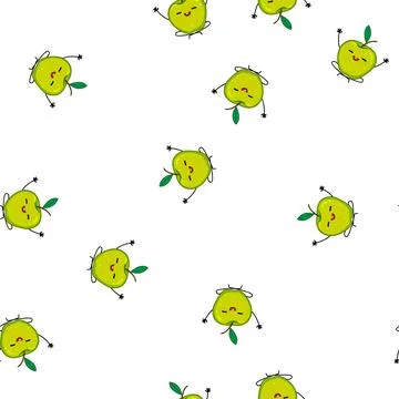 Pattern food fruit vegetable character cartoon vector Stock Illustration