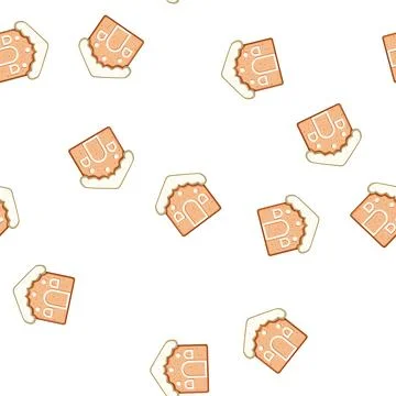 Pattern food gingerbread cartoon vector Stock Illustration
