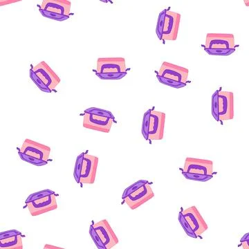 Pattern food lunch box cartoon vector Ilustração Stock