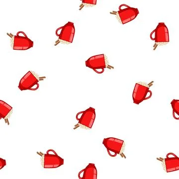 Pattern food marshmallow cup cartoon vector Stock Illustration