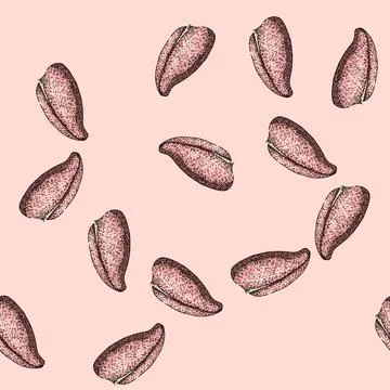 Pattern food meat sketch hand drawn Stock Illustration