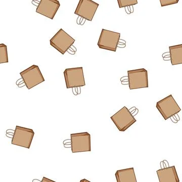 Pattern food paper lunch bag cartoon vector Stock Illustration