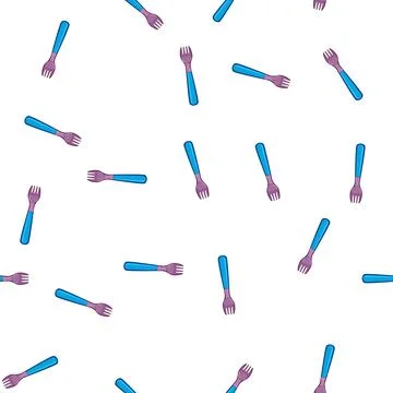 Pattern food toddler fork cartoon vector Stock Illustration