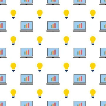 Pattern of foot and computer on white background for website design Illustrazione stock