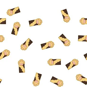 Pattern foot cat paw cartoon vector Illustrazione stock