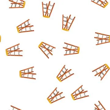 Pattern foot step ladder safety cartoon vector Stock Illustration