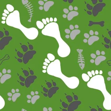 Pattern with footprints Illustrazione stock