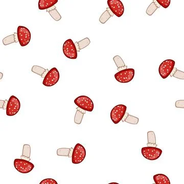 Pattern forest fly agaric cartoon vector Stock Illustration