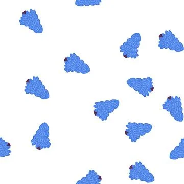 Pattern forest tree doodle flat cartoon vector Stock Illustration