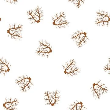 Pattern forest tree root cartoon vector 스톡 일러스트