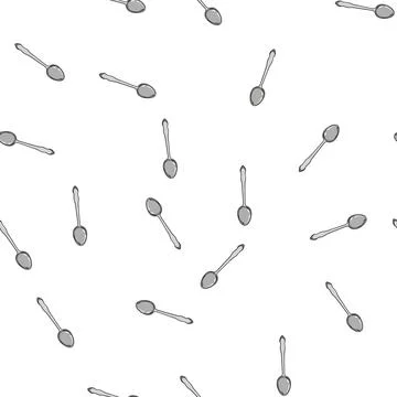 Pattern fork spoon cartoon vector Stock Illustration