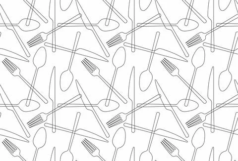 Pattern Fork, spoon, knife Stock Illustration