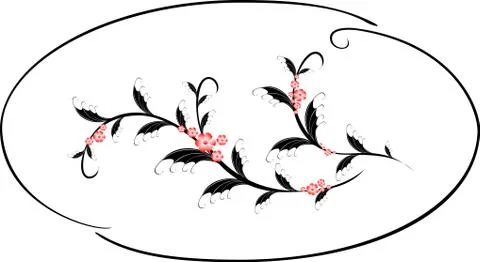 Pattern in the form of a circle with Sakura. EPS10 vector illustration Stock Illustration