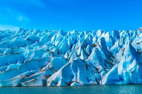 Pattern form by the ice of Glacier Grey at Torres del Paine National Park Stock Photos
