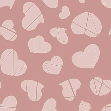 A pattern in the form of pastel hearts without a background Illustrazione stock