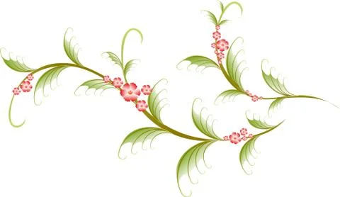 Pattern in the form of sakura branch. EPS10 vector illustration Stock Illustration
